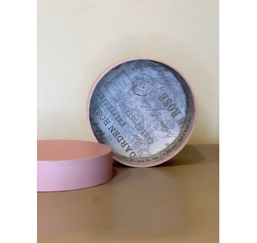 Короткая круглая коробка 18 см Пыльно розовый